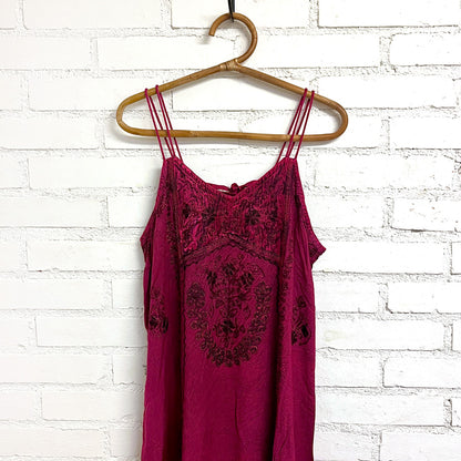 Bohemia Lace-Up Kirjailtu Mekko