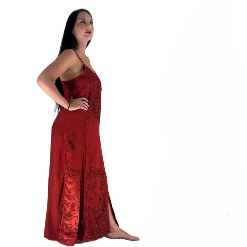 Bohemia Lace-Up Kirjailtu Mekko